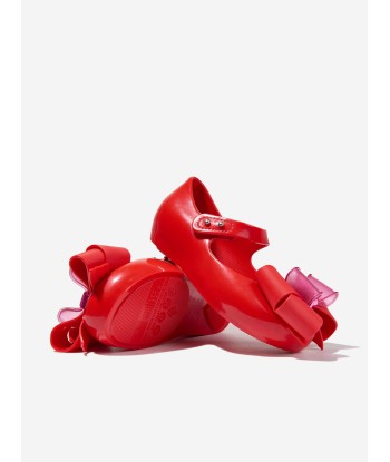 Mini Melissa Girls Mini Ultragirl Fab Bow Ballerinas in Red en ligne