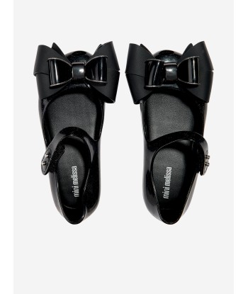 Mini Melissa Girls Mini Ultragirl Fab Bow Ballerinas in Black acheter en ligne