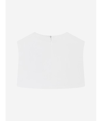 Mama Luma Girls 3D Flower Blouse in White du meilleur 