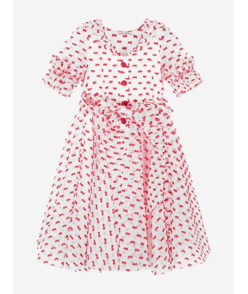 Mama Luma Girls Flared Dot Dress in Red Livraison rapide