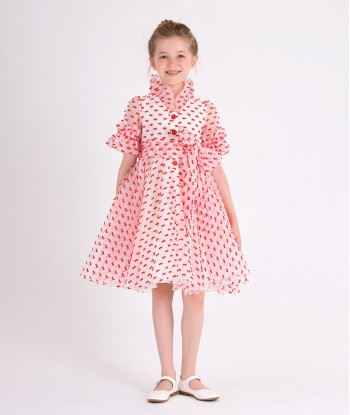 Mama Luma Girls Flared Dot Dress in Red Livraison rapide