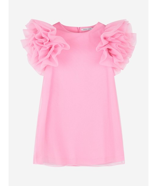 Mama Luma Girls Organza Ruffle Sleeve Dress in Pink livraison et retour toujours gratuits