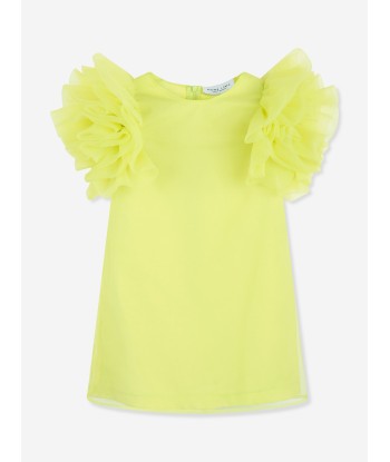 Mama Luma Girls Organza Ruffle Sleeve Dress in Yellow l'évolution des habitudes 