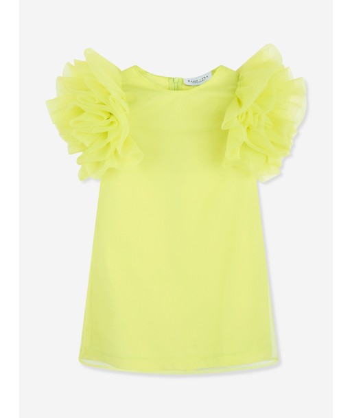 Mama Luma Girls Organza Ruffle Sleeve Dress in Yellow l'évolution des habitudes 