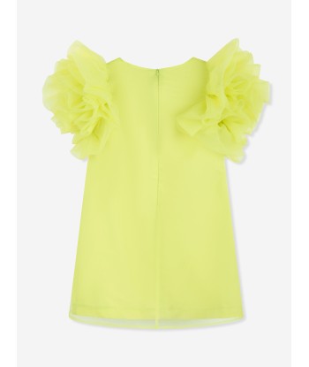 Mama Luma Girls Organza Ruffle Sleeve Dress in Yellow l'évolution des habitudes 