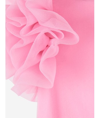 Mama Luma Girls Organza Ruffle Sleeve Dress in Pink livraison et retour toujours gratuits