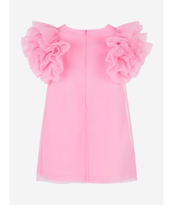 Mama Luma Girls Organza Ruffle Sleeve Dress in Pink livraison et retour toujours gratuits