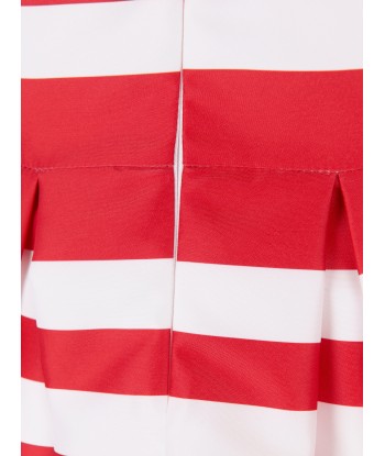 Mama Luma Girls Striped Classic Dress in Red l'achat 