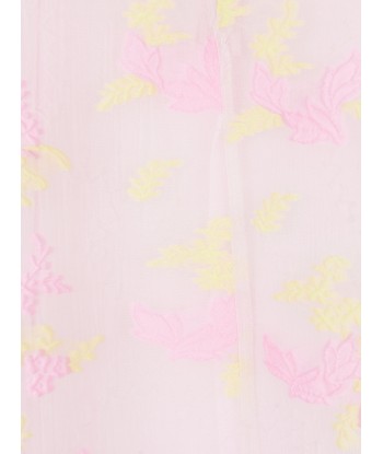 Mama Luma Girls Balloon Sleeve Jacquard Organza Dress in Pink 50% de réduction en Octobre 2024