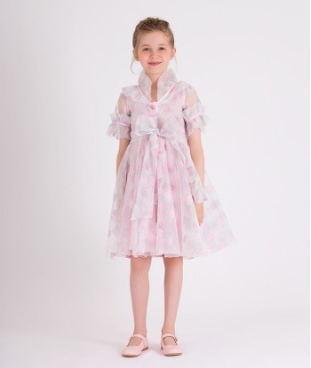 Mama Luma Girls Micro Flowers Princess Dress in Pink de France