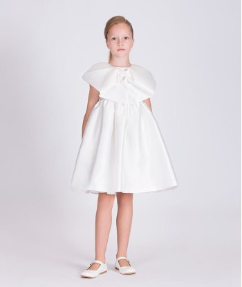 Mama Luma Girls Flared Special Occasiom Dress With Bolero in White la colonne vertébrale