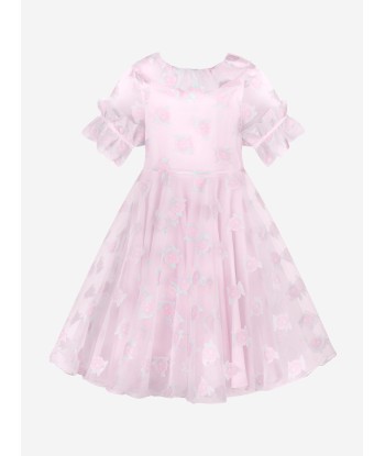 Mama Luma Girls Micro Flowers Princess Dress in Pink de France