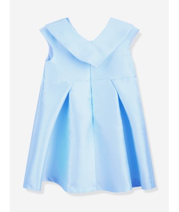 Mama Luma Girls Big Bow Ruffle Occasion Dress in Blue store