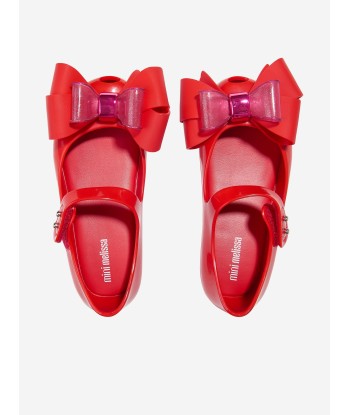 Mini Melissa Girls Mini Ultragirl Fab Bow Ballerinas in Red en ligne