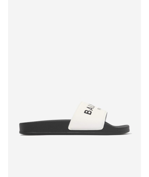 Balmain Kids Logo Sliders in Black Pour