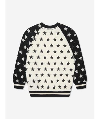 Balmain Kids Star Print Sweatshirt in Ivory Venez acheter