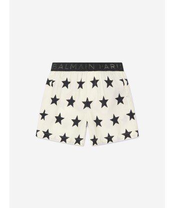 Balmain Baby Star Print Shorts in Ivory votre