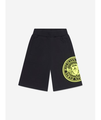 Balmain Boys Logo Jersey Shorts in Black pas cher