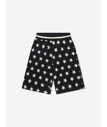 Balmain Boys Star Print Jersey Shorts in Black le concept de la Pate a emporter 