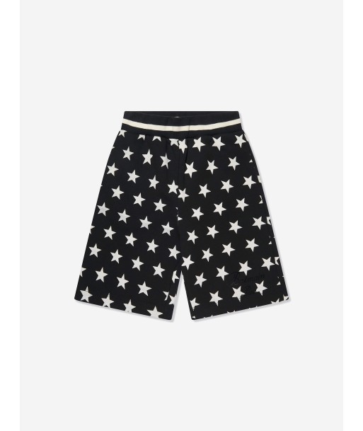 Balmain Boys Star Print Jersey Shorts in Black le concept de la Pate a emporter 