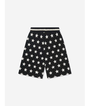 Balmain Boys Star Print Jersey Shorts in Black le concept de la Pate a emporter 