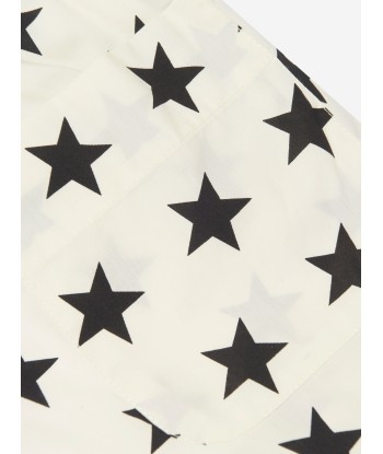 Balmain Girls Star Print Shorts in Ivory de pas cher