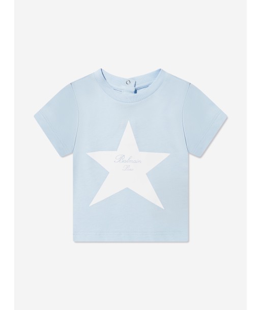 Balmain Baby Star Print T-Shirt in Blue Comment ça marche