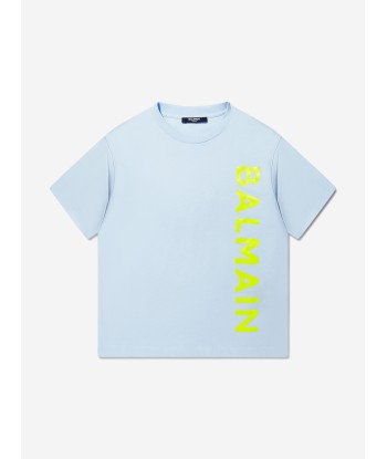 Balmain Boys Logo T-Shirt in Blue rembourrage situé sous