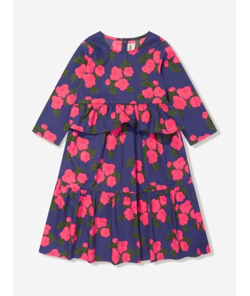 Mini Rodini Girls Rose Frill Dress in Blue l'achat 