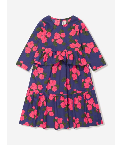 Mini Rodini Girls Rose Frill Dress in Blue l'achat 