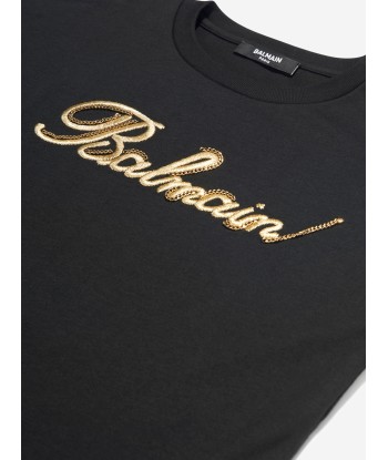 Balmain Girls Logo T-Shirt in Black acheter