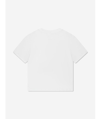 Balmain Boys Logo Print T-Shirt in White 2024