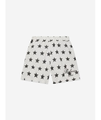 Balmain Boys Star Print Swim Shorts in Ivory plus qu'un jeu 