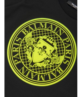 Balmain Boys Logo Print T-Shirt in Black des créatures d'habitude