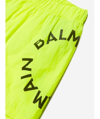 Balmain Boys Fluorescent Logo Swim Shorts in Yellow Comparez plus de prix