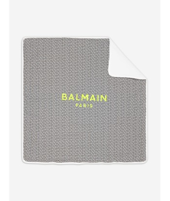 Balmain Baby Cotton Logo Blanket in Black Economisez 