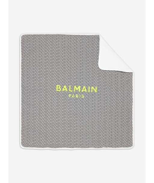 Balmain Baby Cotton Logo Blanket in Black Economisez 