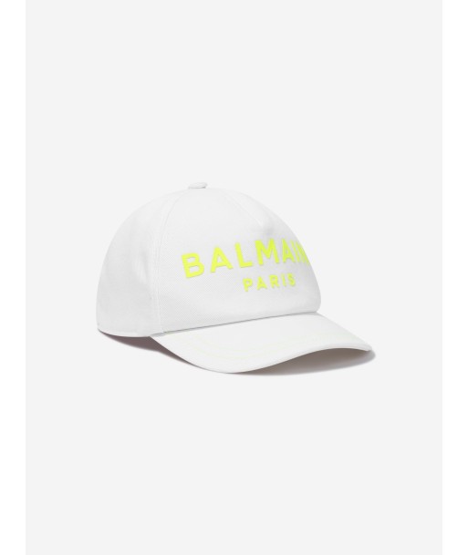 Balmain Boys Logo Cap in White Jusqu'à 80% De Réduction