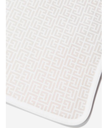 Balmain Baby Cotton Logo Blanket in White france