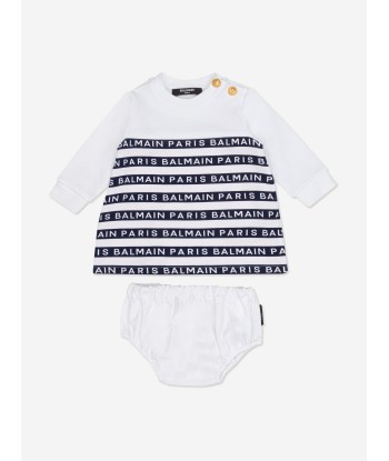 Balmain Baby Girls Jersey Dress in Blue Faites des économies