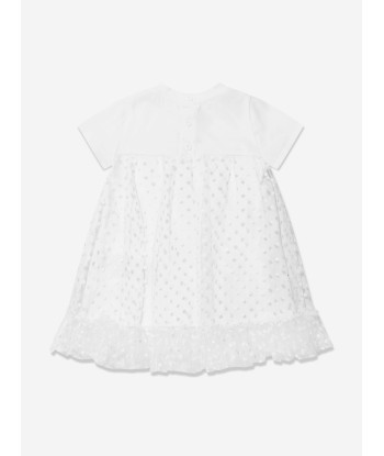 Balmain Baby Girls Jersey Dress in White 2024