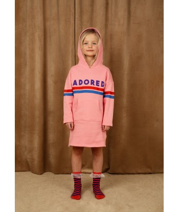 Mini Rodini Girls Adored Hoodie Dress in Pink la chaussure