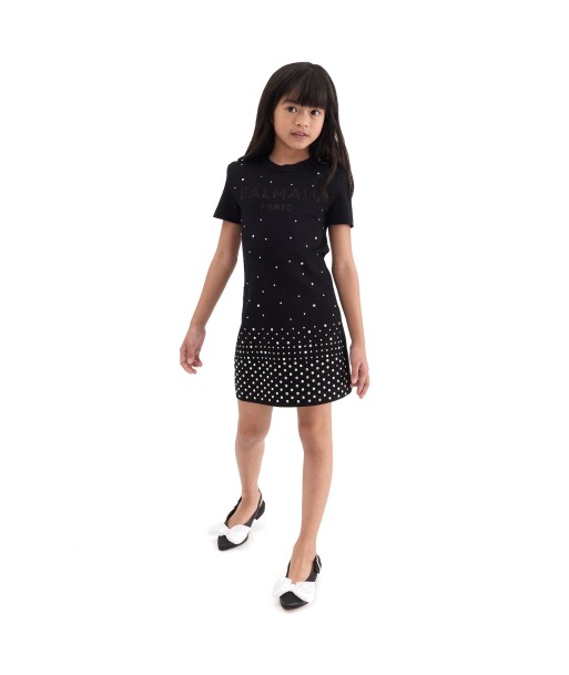 Balmain Girls Diamante Milano Dress in Black livraison gratuite