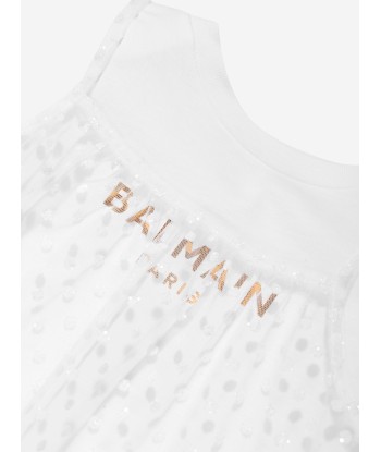 Balmain Girls 2 In 1 Dress in White en ligne