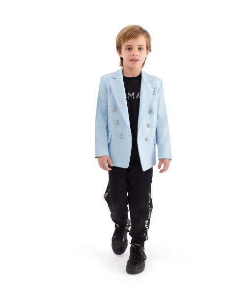 Balmain Boys Suit Jacket in Blue s'inspire de l'anatomie humaine