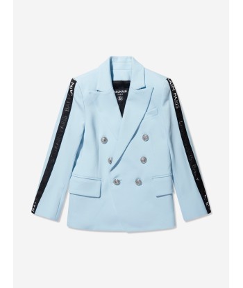 Balmain Boys Suit Jacket in Blue s'inspire de l'anatomie humaine