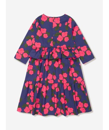 Mini Rodini Girls Rose Frill Dress in Blue l'achat 