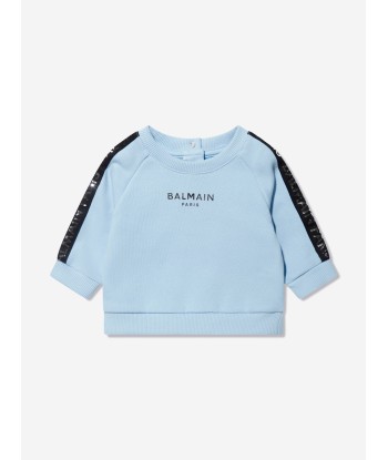 Balmain Baby Boys Logo Sweatshirt in Blue basket pas cher