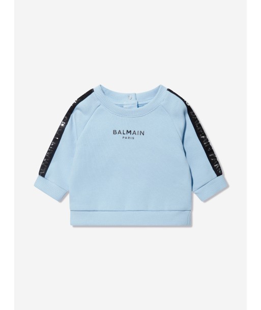 Balmain Baby Boys Logo Sweatshirt in Blue basket pas cher