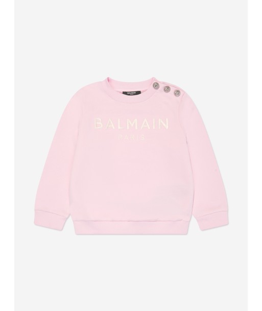 Balmain Girls Logo Sweatshirt in Pink l'évolution des habitudes 